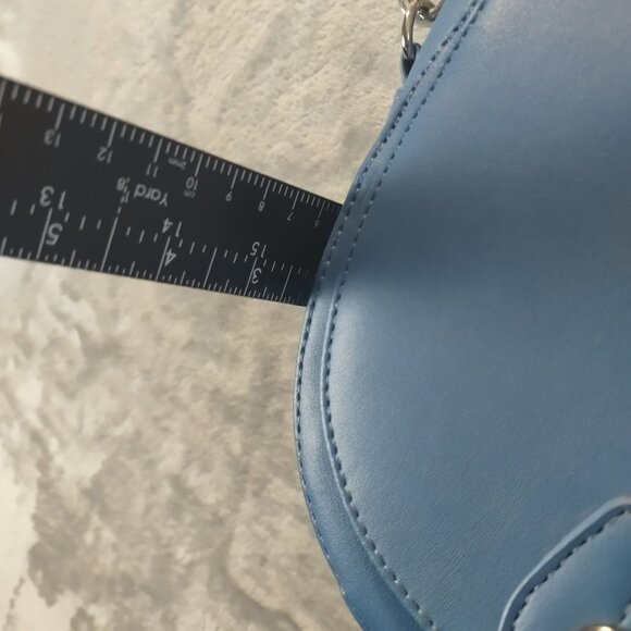 BONA Blue Faux Leather Crossbody Bag Purse Adjustable Strap Card Slots Small - Picture 11 of 12